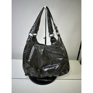 Coach Shoulder Bag Gray Patent Leather Used Condition 13900